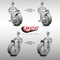 Service Caster 4 Inch SS Gray Polyurethane Swivel 1/2 Inch Threaded Stem Caster Brakes SCC, 2PK SCC-SSTS20S414-PPUB-TLB-121315-2-S-2 - alternate 1